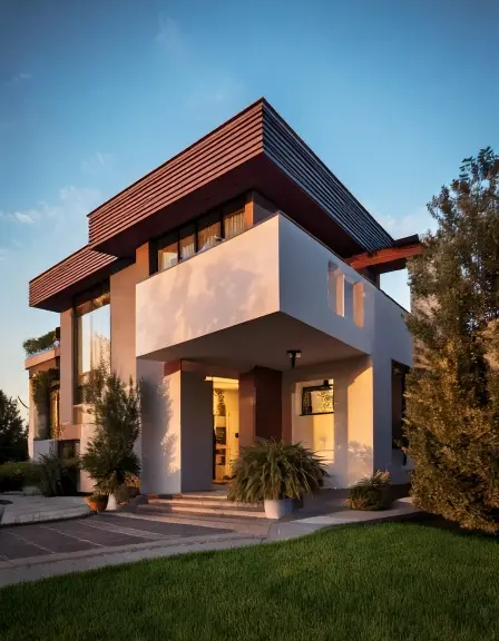 Casa moderna realizzata con pittura acrillica ad alta copertura