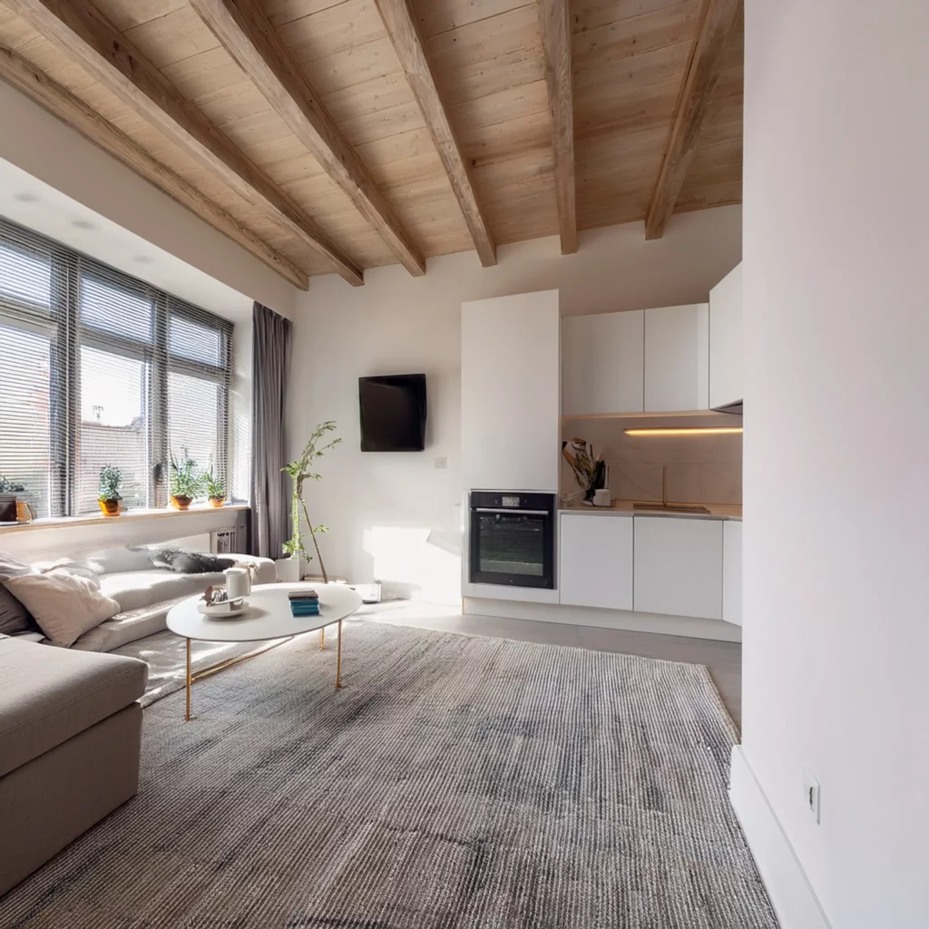 Interni caratterizzati da superfici lisce e uniformi grazie a Stucco per muro pronto all’uso Italstucco TG, senza trasformazioni architettoniche.