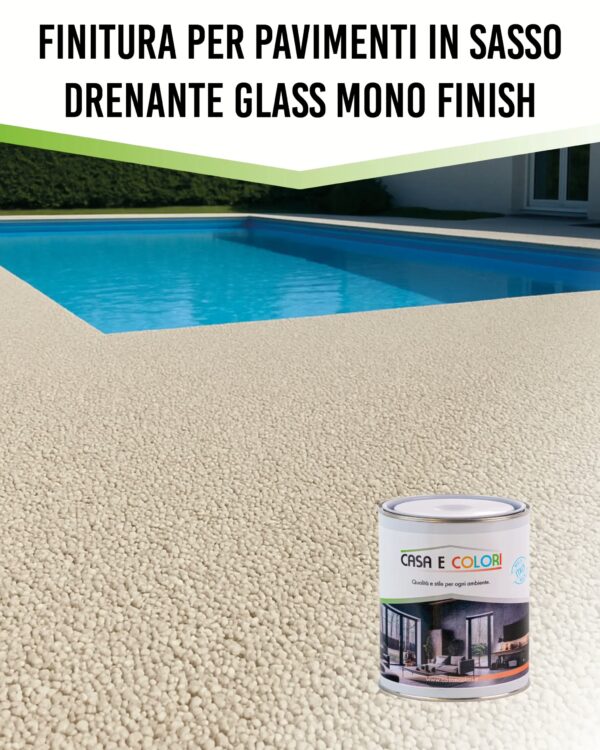 Finitura per pavimenti in sasso drenante Glass Mono Finish