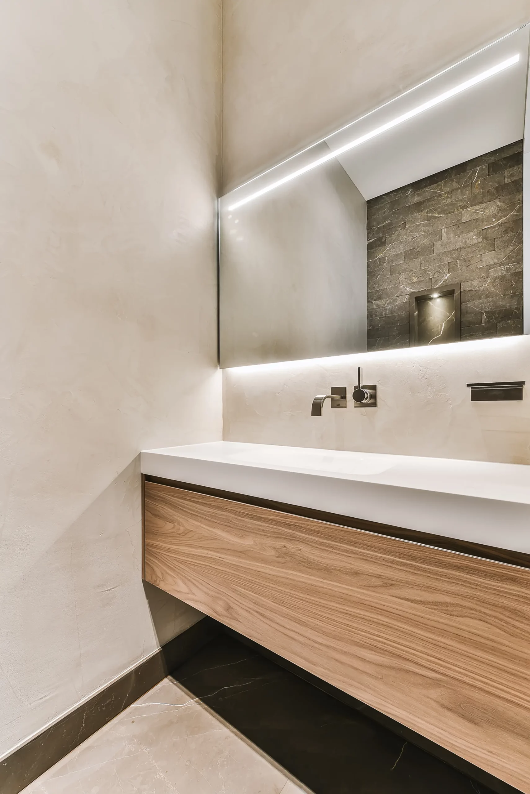 bagno rivestito con microcemento casaecolori