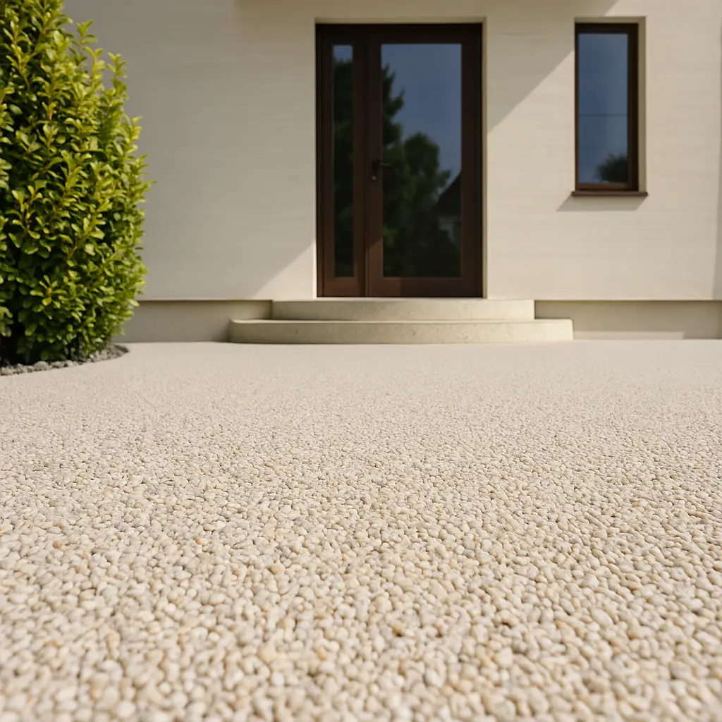 cortile in finitura per pavimenti esterni in sasso drenante
