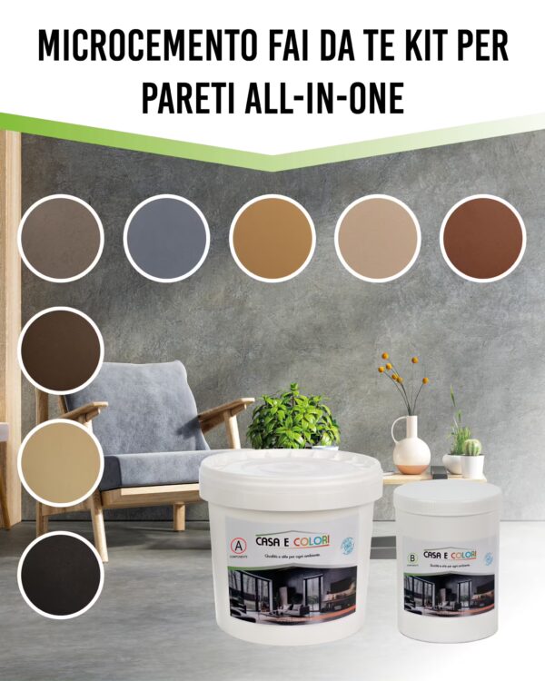 Microcemento Fai da Te Kit per Pareti All-in-One