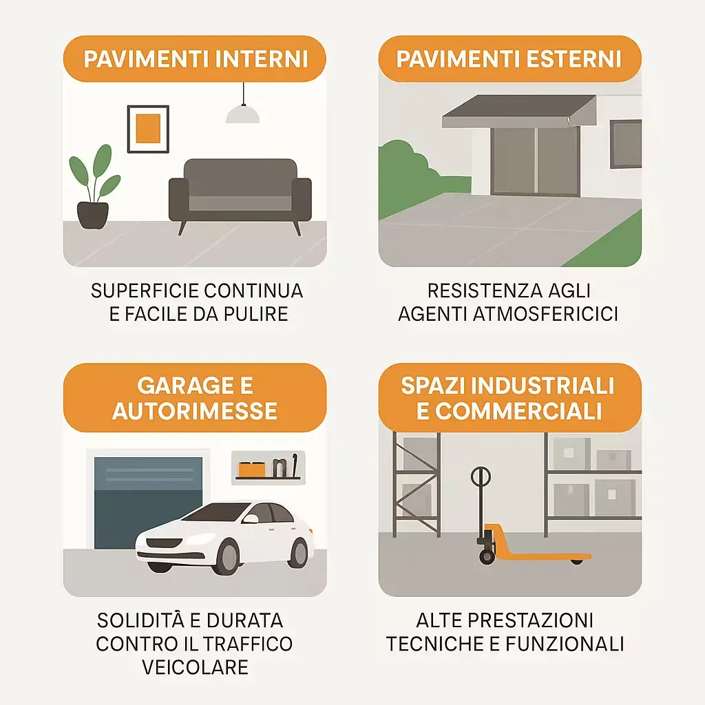 Infografica-Dove-usare-la-resina-per-pavimenti-in-cemento-interni-esterni-garage-e-spazi-industriali.