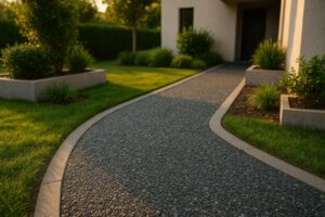 legante per ghiaia usato in un pavimento per esterno